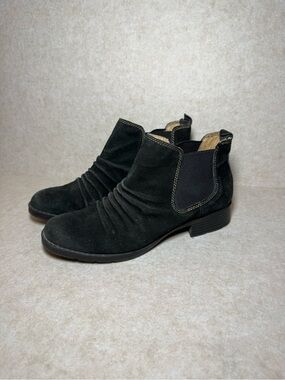 Montana Artisan Crafted Black Leather  Suede Ankle Boots Booties Size 7 1/2 M